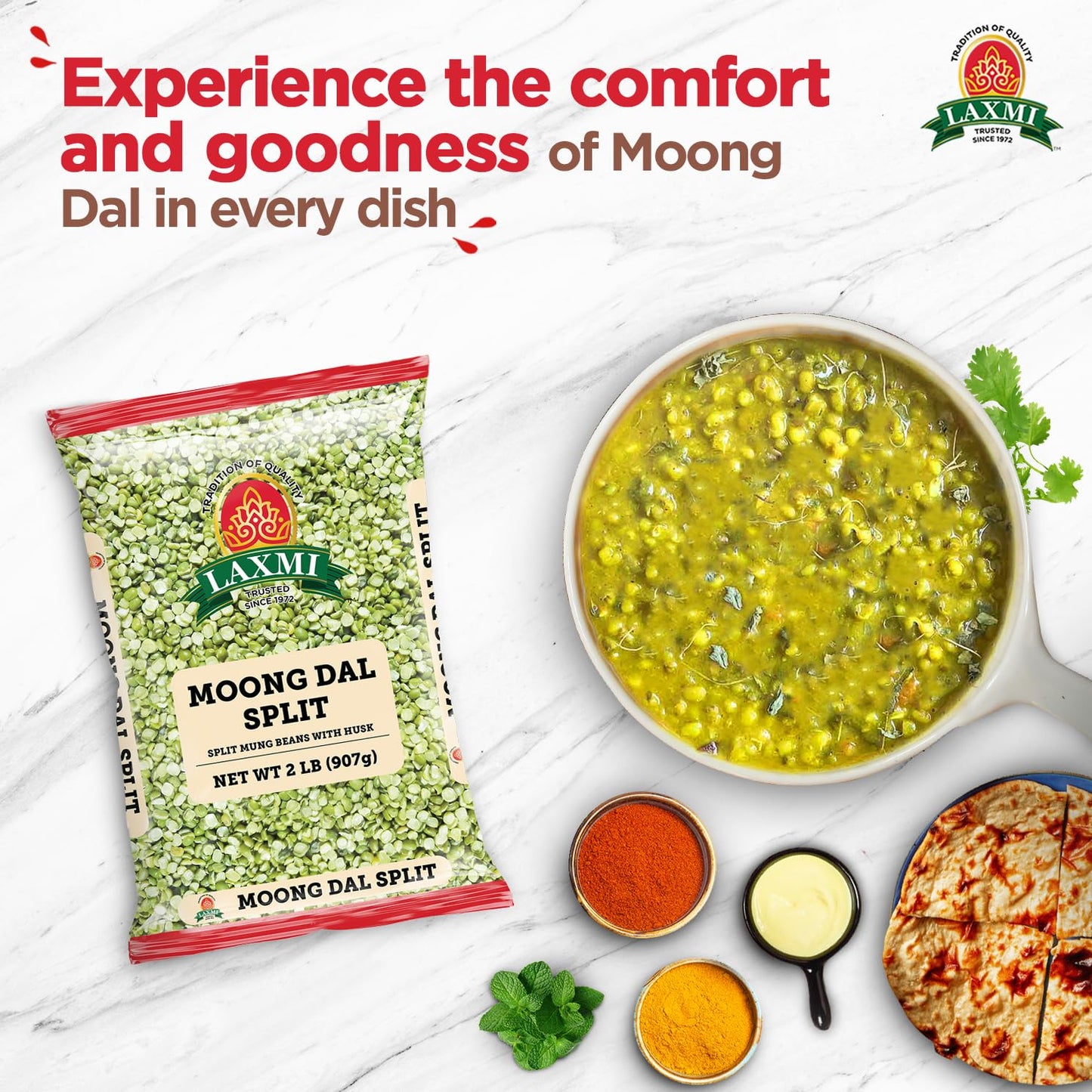 Laxmi Moong Dal (Split Mung Beans) - 2 Pound Bag