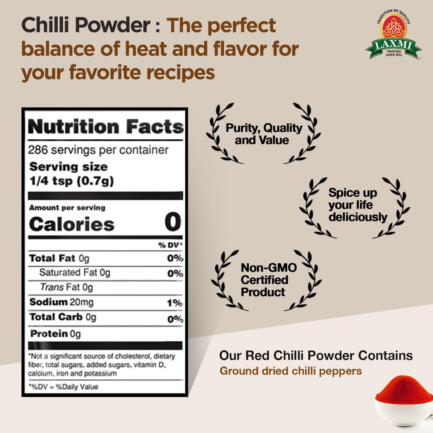 Laxmi Red Chili Powder 200 GM (NONGMO)