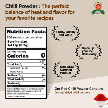 Laxmi Red Chili Powder 200 GM (NONGMO)