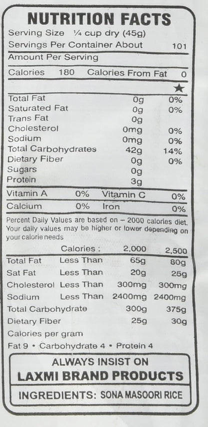 Laxmi Sona Masoori Rice 10 LB