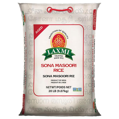 Laxmi Sona Masoori Rice (Non-GMO) 20 LB
